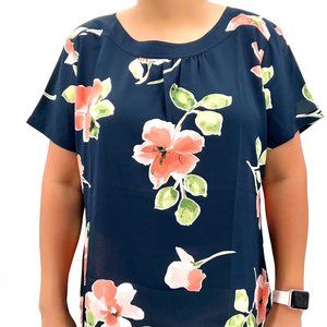 Women's Floral Knit Back Short Sleeve Top by VAN HEUSEN